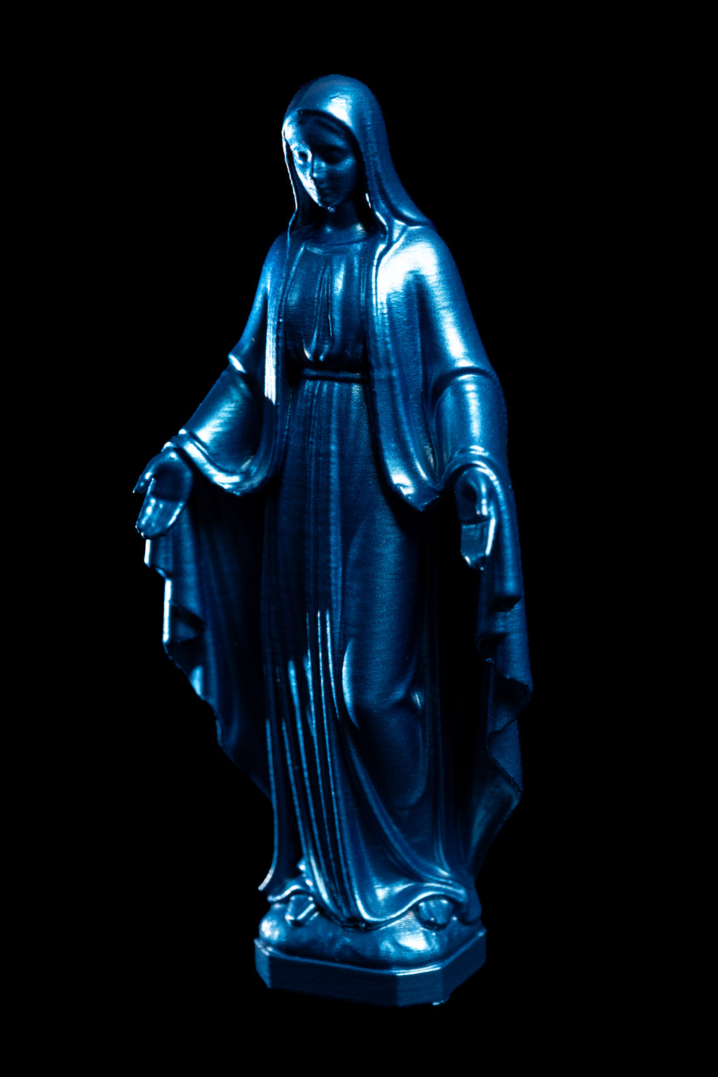 Figurine Vierge Pop Bleu metal