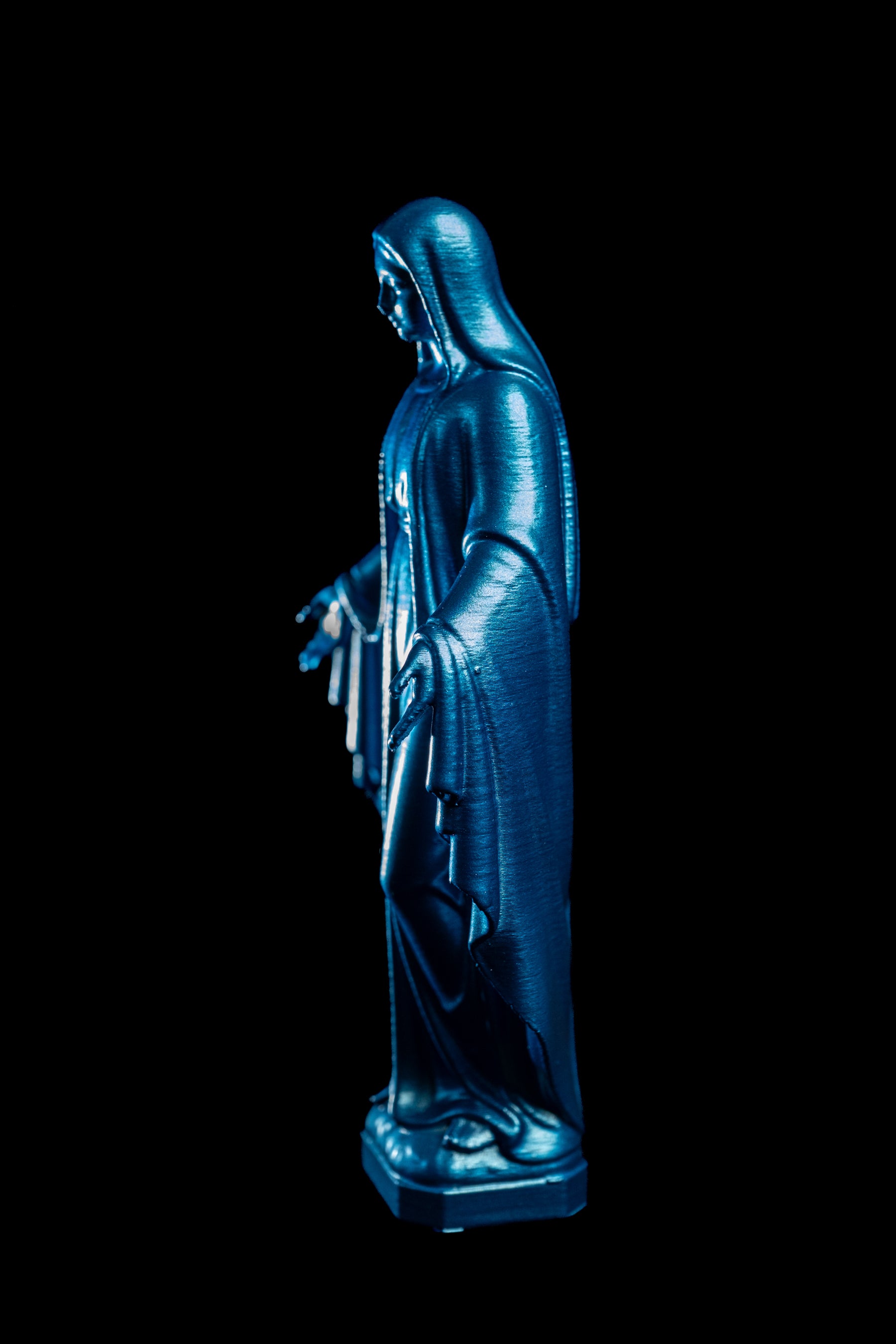 Figurine Vierge Pop Bleu metal