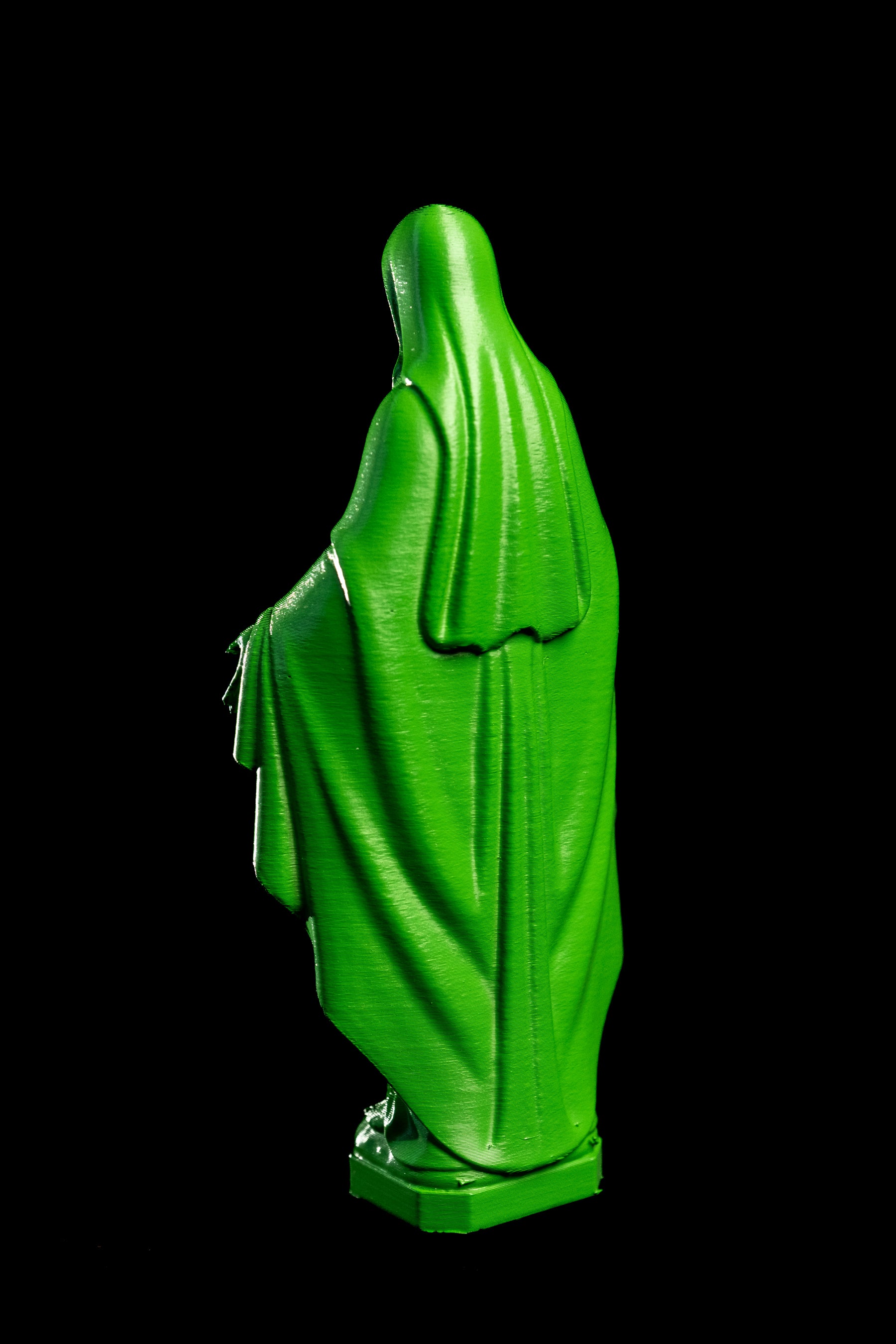 Figurine Vierge Pop vert perroquet