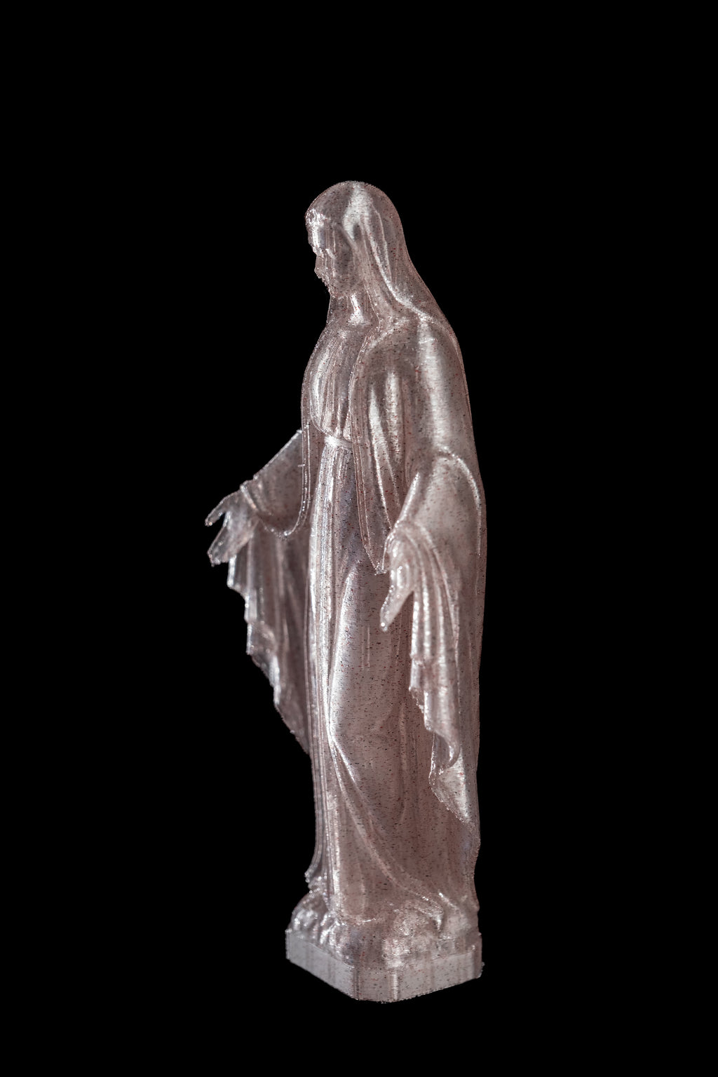 Figurine Vierge Pop paillettes translucide